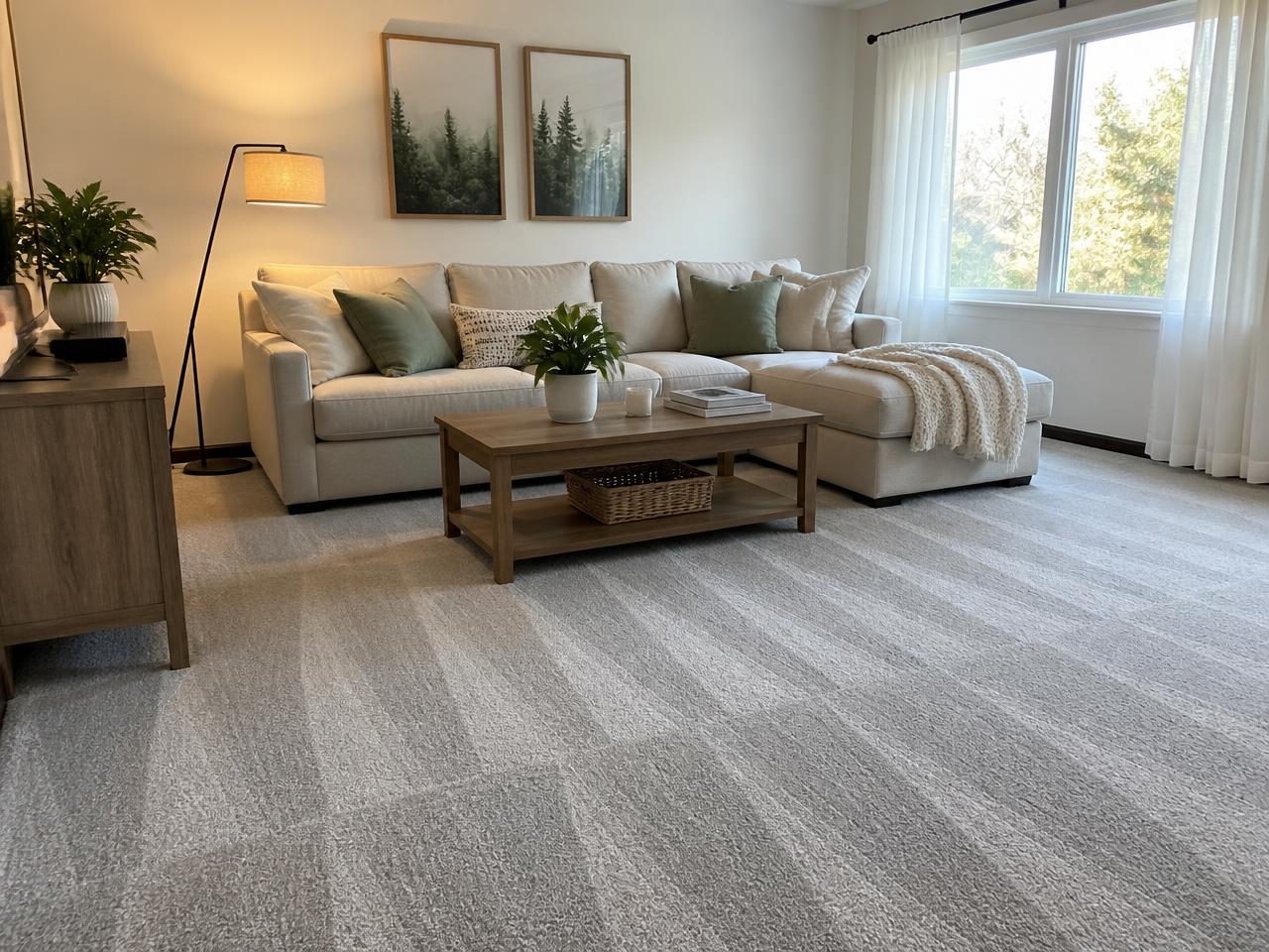 Living Room Carpet — after professional cleaning