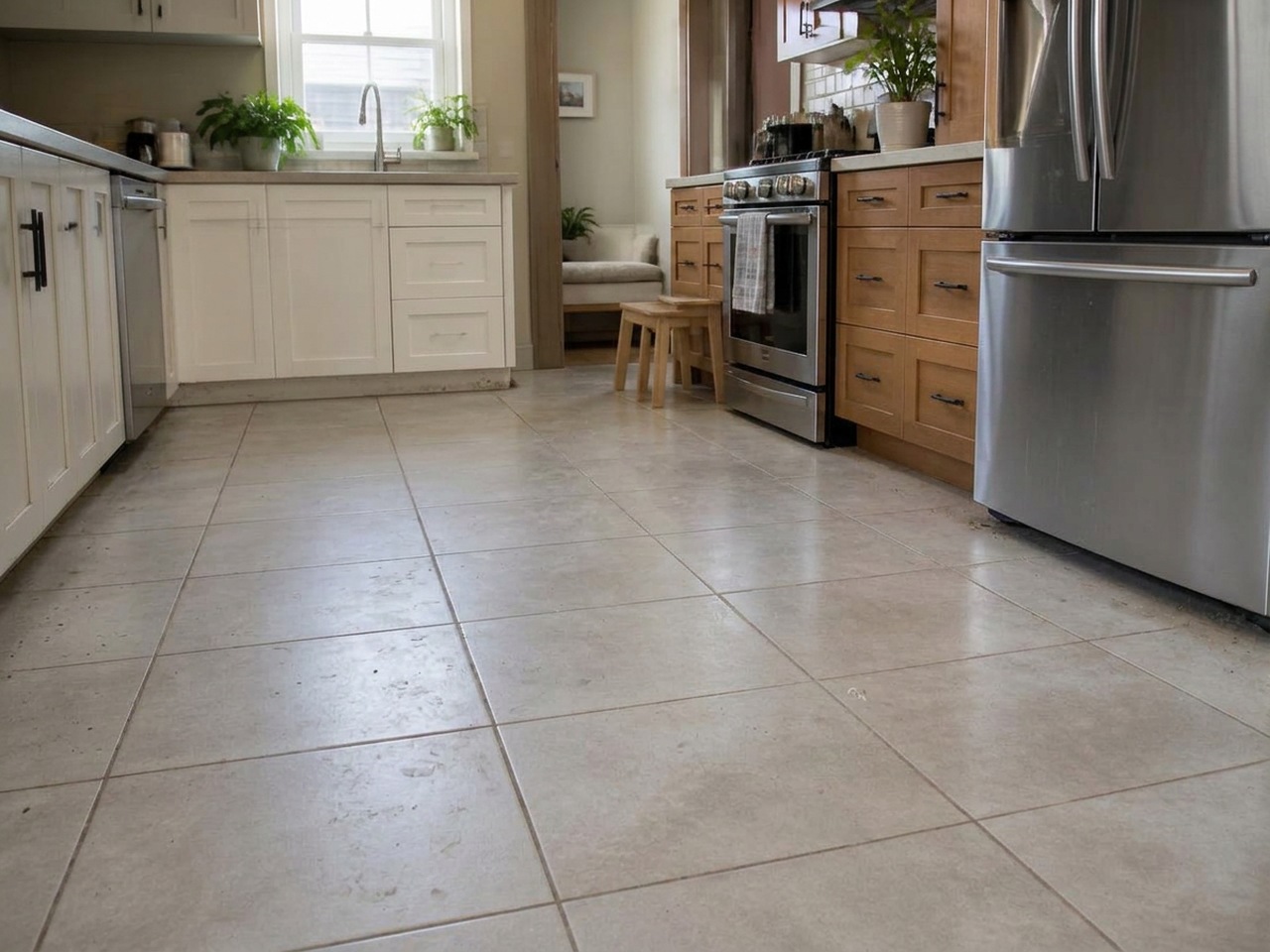 Kitchen Tile & Grout — before cleaning