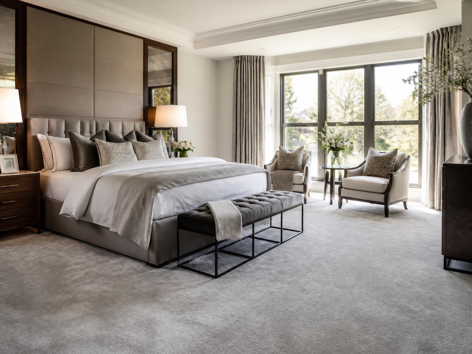 Immaculate bedroom carpet after a deep clean